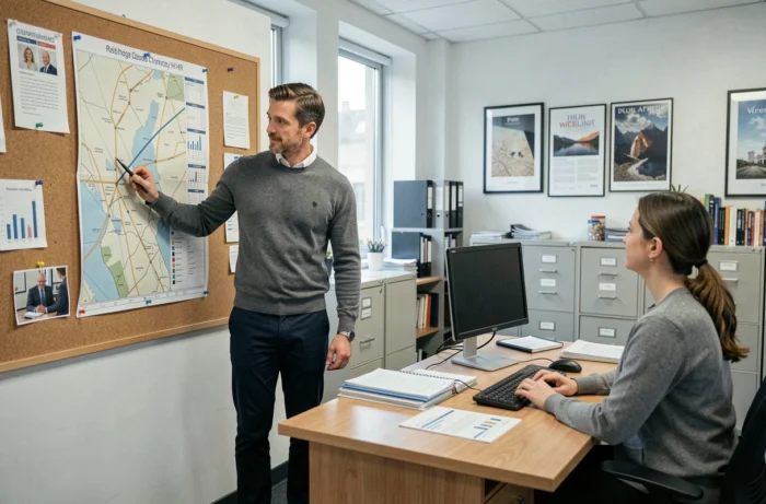 Entretien RH pour discuter des dispositifs d'aide à la mobilité géographique et professionnelle en entreprise