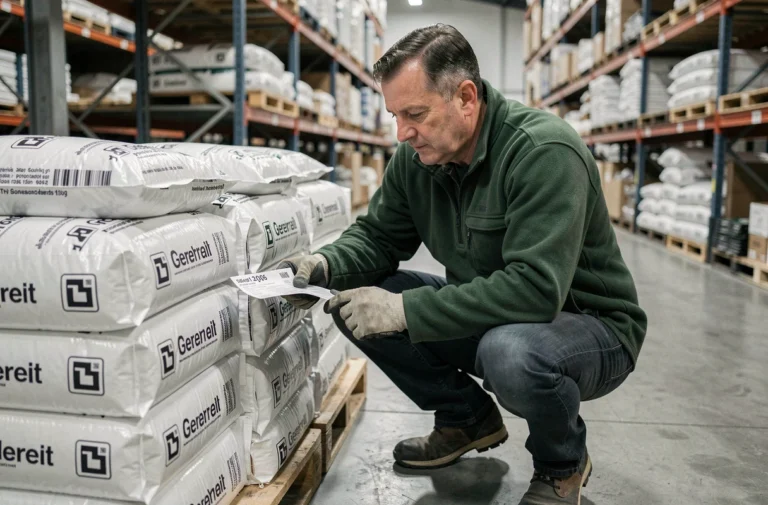 Homme comparant le prix des sacs de pellets dans un magasin Leclerc en 2026